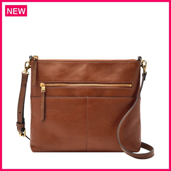 Large LiteHide Leather Crossbody Bag with Multiple Pockets Adjustable Strap